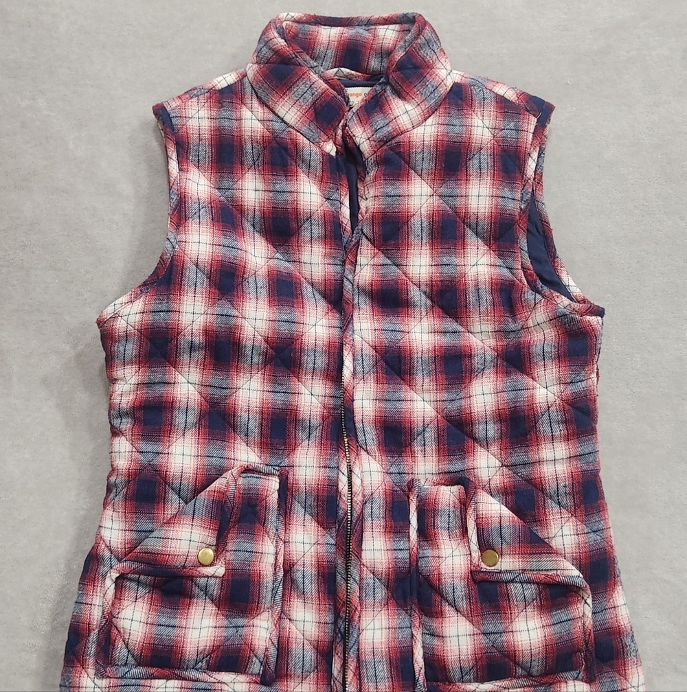 Orange Creek Red and Blue Plaid Vest